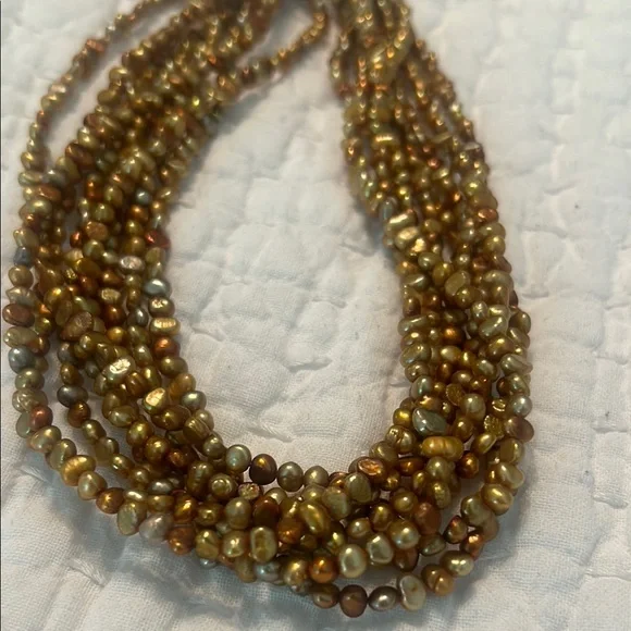 Elegant Gold Beaded Necklace - Picture 3 of 3